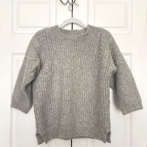 J. Crew Alpaca Merino Wool Crewneck Gray Sweater